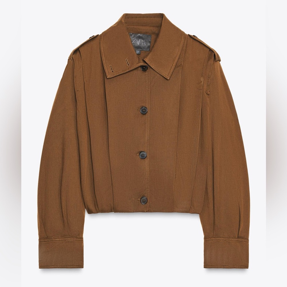 ZW COLLECTION Brown Pleated Jacket